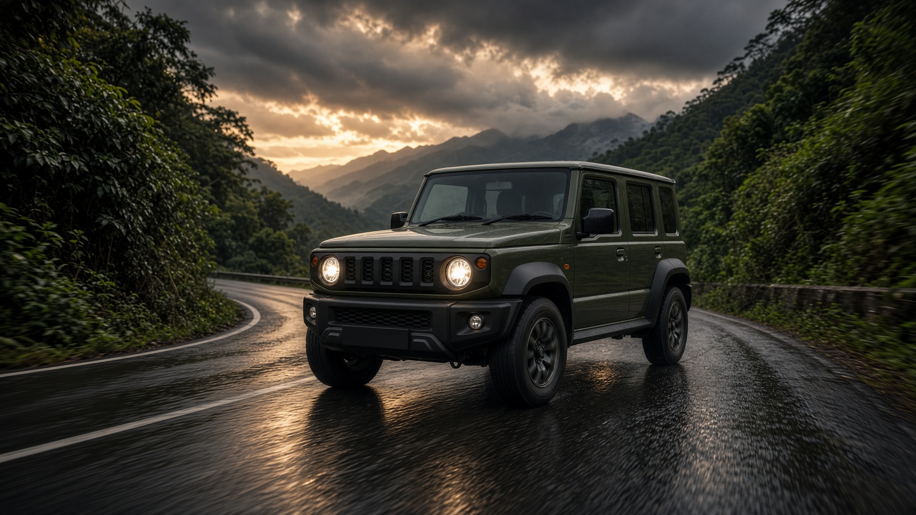 Suzuki Jimny 5-Door di jalan pegunungan Jawa Barat